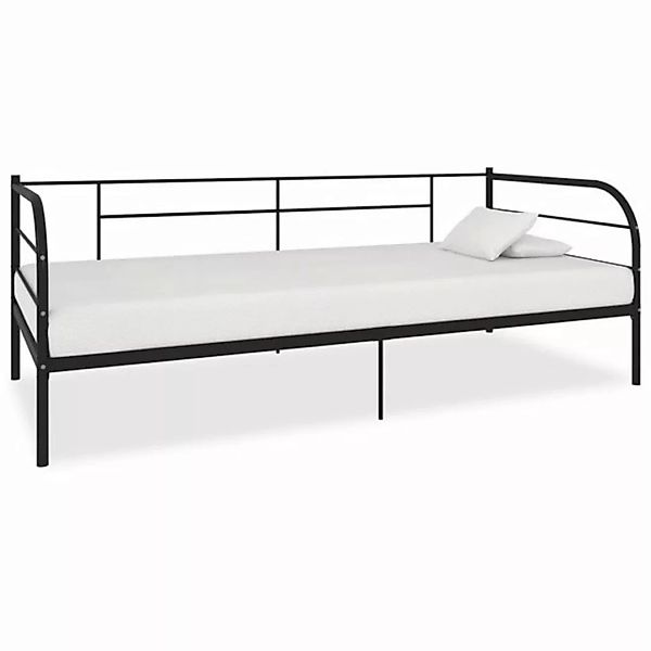 furnicato Bett Tagesbett-Rahmen Schwarz Metall 90×200 cm günstig online kaufen