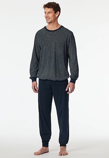 Schiesser Schlafanzug "Comfort Essentials", 2 Stk. mit gestreiftem Oberteil günstig online kaufen