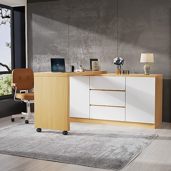 Merax Schreibtisch 2-in-1 Sideboard & Arbeitstisch günstig online kaufen