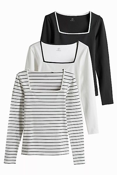 The Set Langarmshirt 3 x The günstig online kaufen