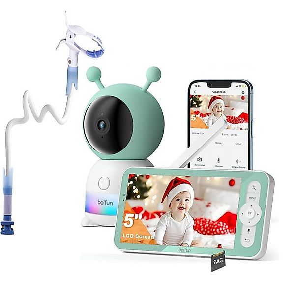 Boifun Babyphone 2K 3MP/5 Zoll WLAN Video Babyfone Babyphone mit Kamera und günstig online kaufen