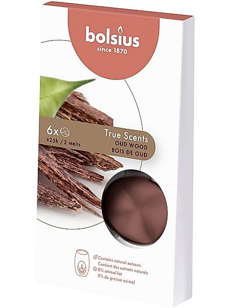 Bolsius Duftkerze Bolsius Aromatic Wax Melts Oud Wood, 6 er Pack günstig online kaufen