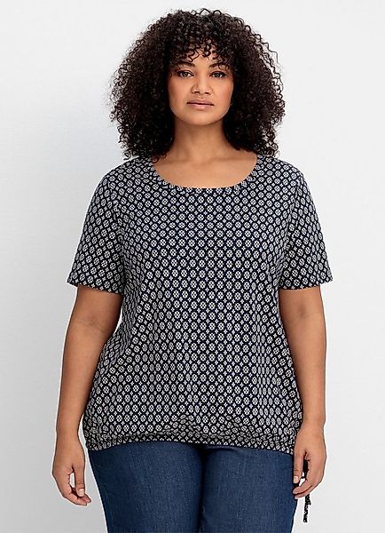 Sheego T-Shirt T-Shirt . mit Tunnelzug am Saum und Alloverprint günstig online kaufen