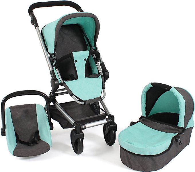 CHIC2000 Kombi-Puppenwagen Fides 3in1, Melange Mint, mit Babywanne, Sportsi günstig online kaufen