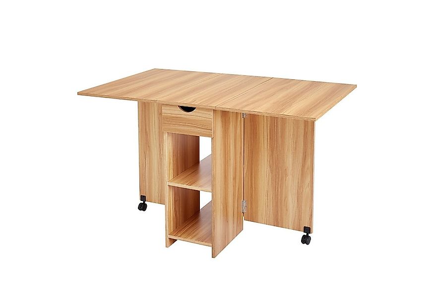 Mondeer Esstisch Klappbarer Esstisch, mit 1 Schublade und 2 Lagerregalkonso günstig online kaufen