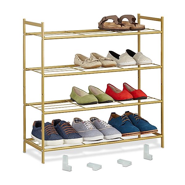 relaxdays Schuhregal Stapelbares Schuhregal 4 Ebenen, günstig online kaufen
