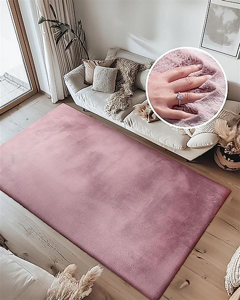 Qiyano Teppich Hochflorteppich Wanga 100 Flieder 200 x 290 cm, Rechteckig günstig online kaufen