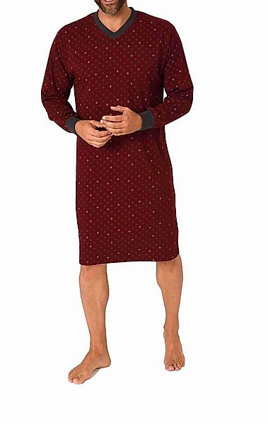 Normann Pyjama Herren langarm Nachthemd mit Bündchen in elegantem Minimalpr günstig online kaufen