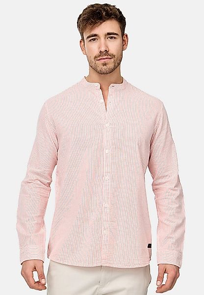 Indicode Langarmhemd Herren INCari Herrenhemd Langarm mit kurzem Stehkragen günstig online kaufen