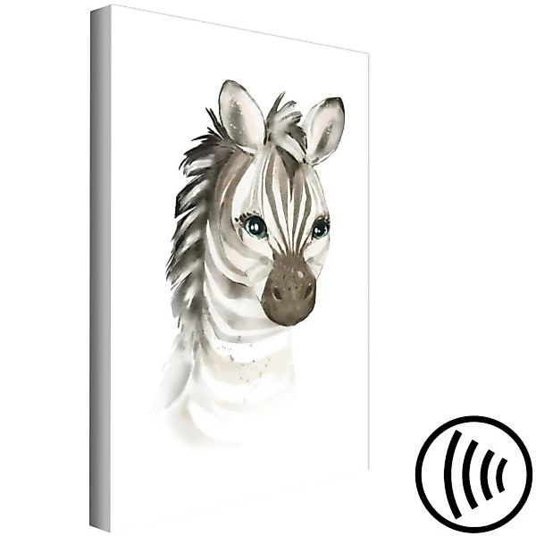 Wandbild Zeichnung mit freudigem Zebra -  aquarellartige Komposition XXL günstig online kaufen