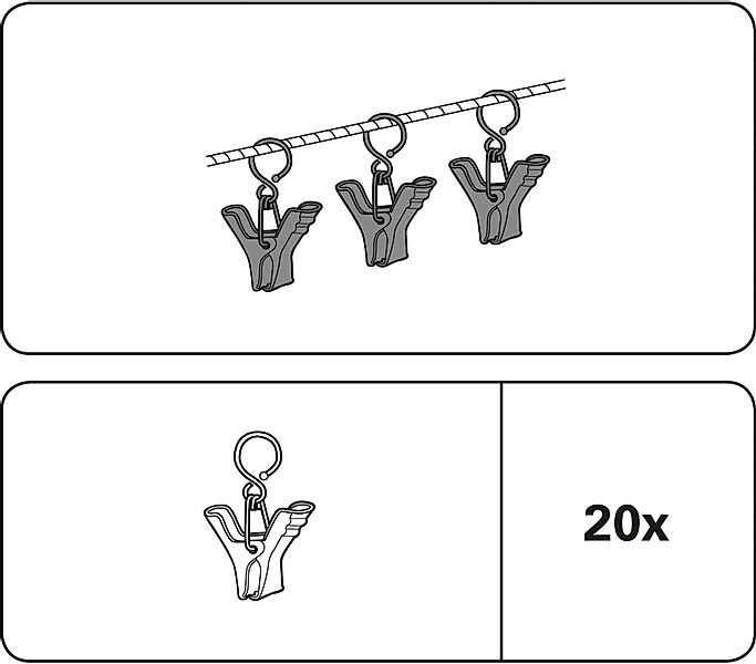 GARDINIA Seilklammern, Seilspanngarnituren, (Packung, 20-St), Serie günstig online kaufen