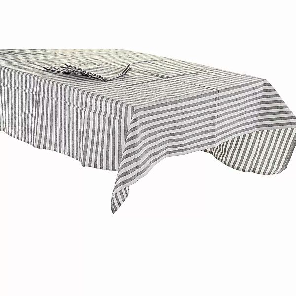 Tischdecke Und Servietten Dkd Home Decor Grau Baumwolle Weiß Grün (150 X 15 günstig online kaufen