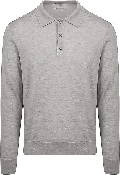 King Essentials The Robert Long Sleeve Poloshirt Merino Grau - Größe M günstig online kaufen