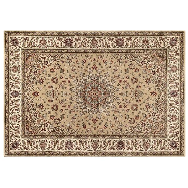 Peyer Syntex Klassischer Kurzflor Teppich Amina Medaillon 27008 Farbe Beige günstig online kaufen