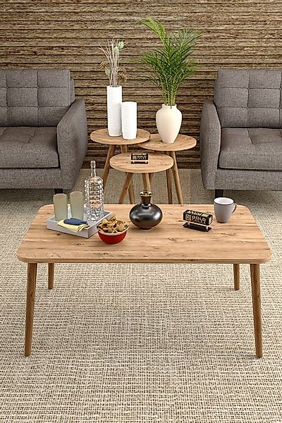 en.casa Couchtisch (4-St., 4-teiliges Set: 1 Couchtisch + 3 Satztische), Co günstig online kaufen