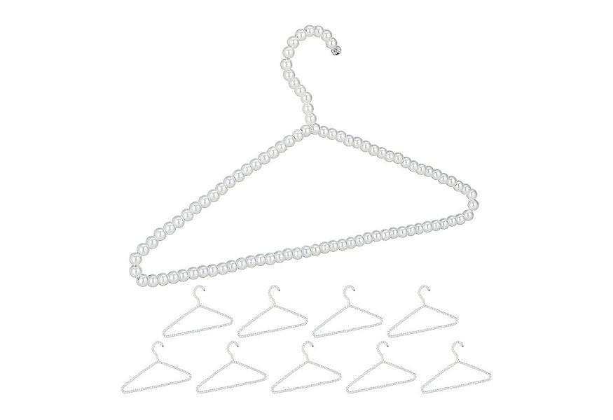 relaxdays Kleiderbügel Perlen Kleiderbügel 10er Set günstig online kaufen