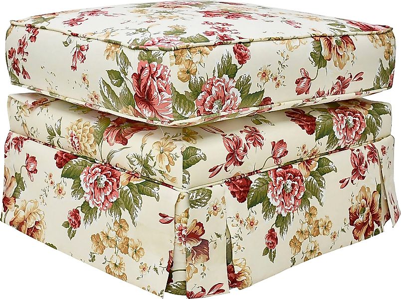 Home affaire Sitzhocker "Laura K" Geblümter Polsterhocker, creme Weiß, 52x7 günstig online kaufen