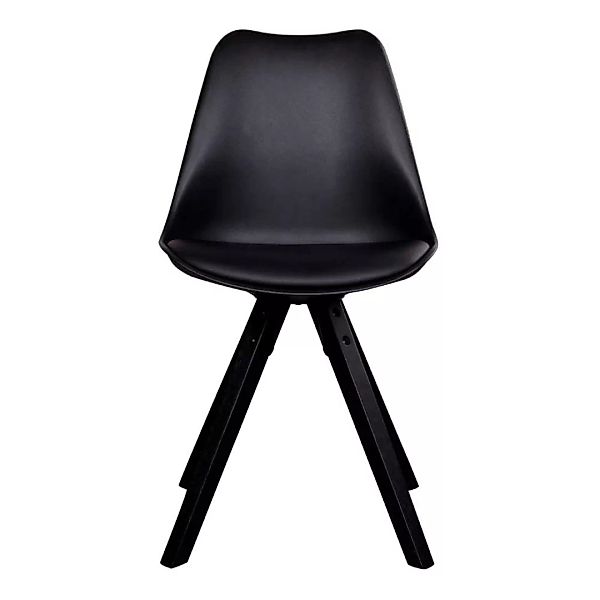 Schwarze Stühle aus Kunststoff und Kunstleder Schalensitz (2er Set) günstig online kaufen
