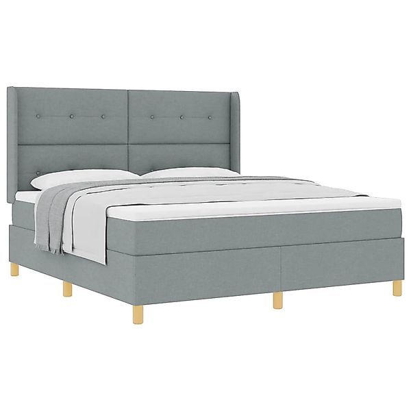 vidaXL Boxspringbett mit Matratze Hellgrau 180 x 200 cm Stoff 3341847 günstig online kaufen