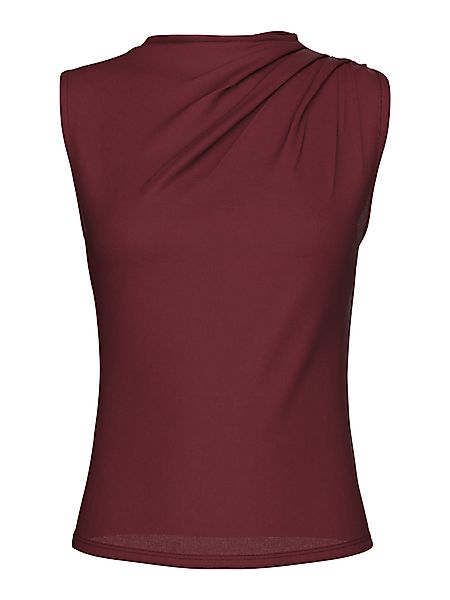 pieces Stehkragenshirt "PCMADISON SL DRAPED TOP NOOS BC" günstig online kaufen