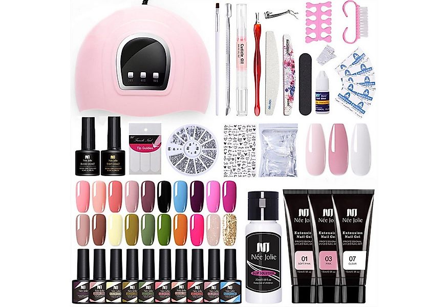 KINSI Maniküre-Kosmetik-Etui 48-teiliges Gel Nagel Set inkl. UV Lampe & 10 günstig online kaufen