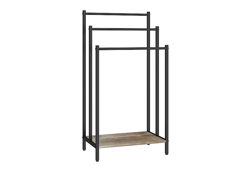 relaxdays Handtuchständer mit Ablage, Holzoptik-Schwarz günstig online kaufen