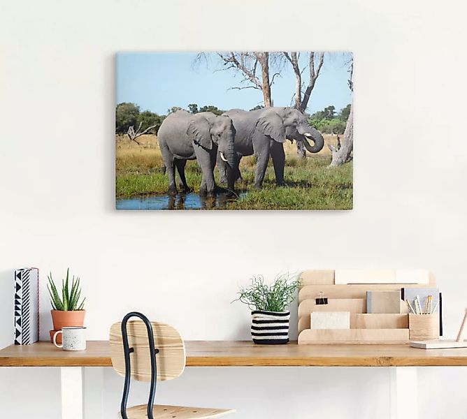 Artland Wandbild "Afrikanische Elefanten", Wildtiere, (1 St.), als Leinwand günstig online kaufen