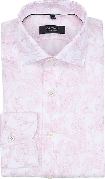 OLYMP Signature Twill Hemd Druck Hellrosa - Größe 39 günstig online kaufen