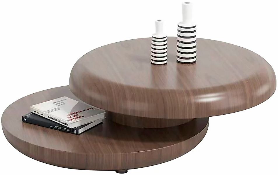 SalesFever Couchtisch "drehbar - runder Design-Wohnzimmertisch aus Holz" 1 günstig online kaufen