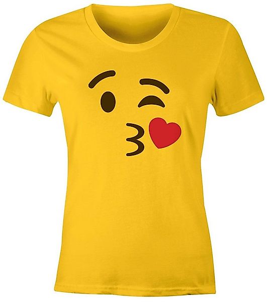 MoonWorks Print-Shirt Damen T-Shirt Emoticon Gruppenkostüm Fasching Karneva günstig online kaufen