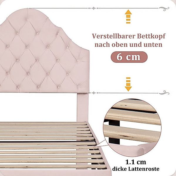 STILVORA Polsterbett 90×200 Jugendbett Kinderbett mit verstellbares Kopftei günstig online kaufen