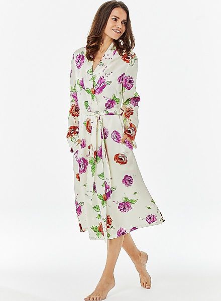 Jadee Morgenmantel Daybreak, Seide, Kimono-Kragen, Bindegürtel günstig online kaufen
