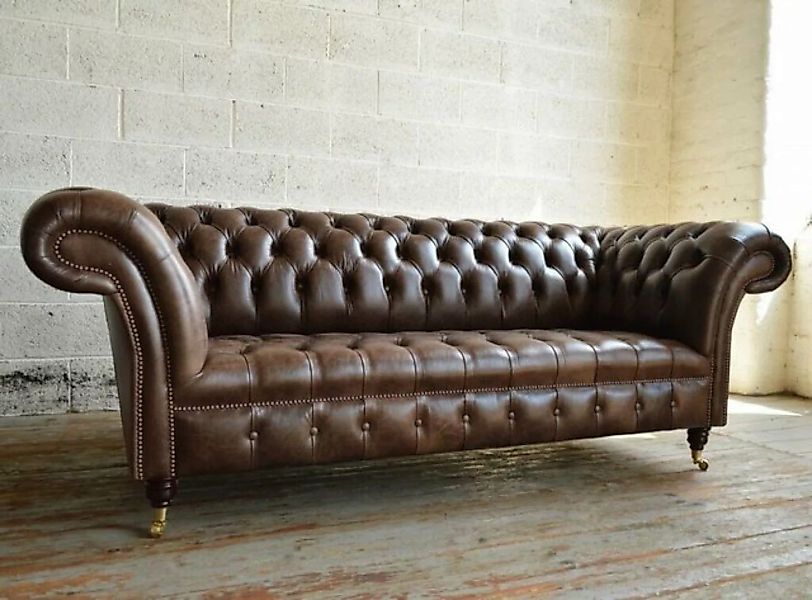 JVmoebel Chesterfield-Sofa Chesterfield Couch Sofas Klassischer Leder 3 Sit günstig online kaufen
