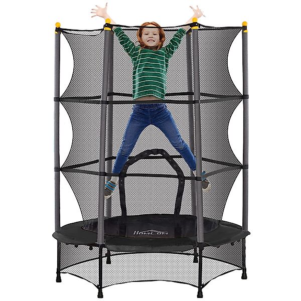 HOMCOM Kindertrampolin Ø140 cm, mit Sicherheitsnetz, günstig online kaufen