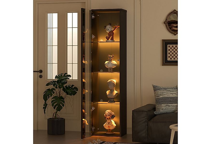 STILVORA Vitrine Hochschrank mit Glastrennwand&LED,Highboard mit Acrylplatt günstig online kaufen