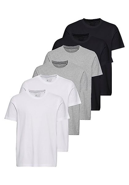 Man's World Rundhalsshirt (Packung, 6-tlg., 6-er Pack) Kurzarm, unifarben, günstig online kaufen