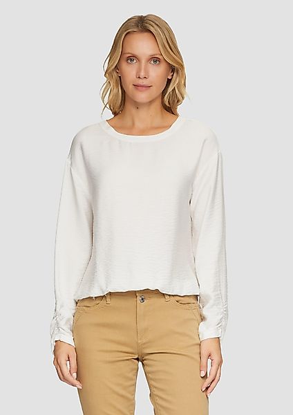 s.Oliver Langarmbluse Viskose-Bluse mit elastischem Saum günstig online kaufen