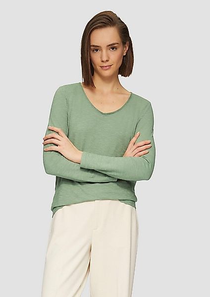 s.Oliver Langarmshirt T-Shirt Langarmshirt aus Slub Yarn mit Rollkanten am günstig online kaufen