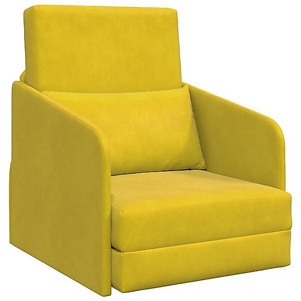 vidaXL Sofa Boden Schlafsofa 2-in-1 Gelb 65x80x83 cm Samt, 1 Teile günstig online kaufen