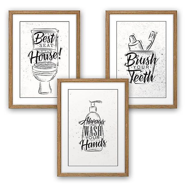 Kreative Feder Poster, WC, Bad, Badezimmer, günstig online kaufen