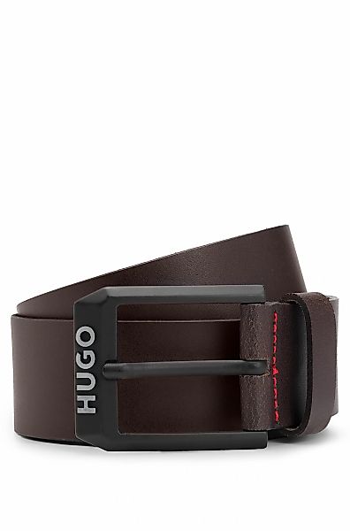 HUGO Ledergürtel "Gelio-B Sz40", HUGO Markenlabel, rote Ziehnaht günstig online kaufen