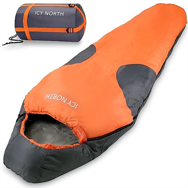 Icy North Mumienschlafsack Orange/Anthrazit 230x82cm bis -13°C günstig online kaufen