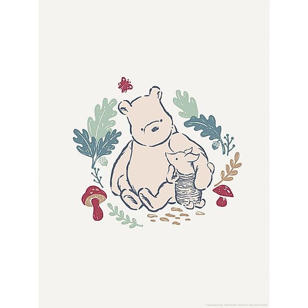 Komar Wandbild Disney Winnie the Pooh Taking Care 30 cm x 40 cm Beige günstig online kaufen
