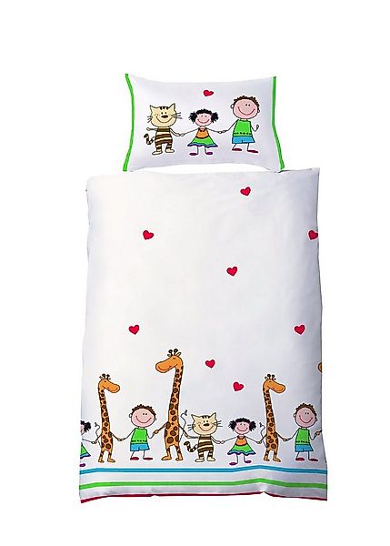 fleuresse Babybettwäsche 100x135cm Giraffen und Katzen Hand in Hand, Renfor günstig online kaufen