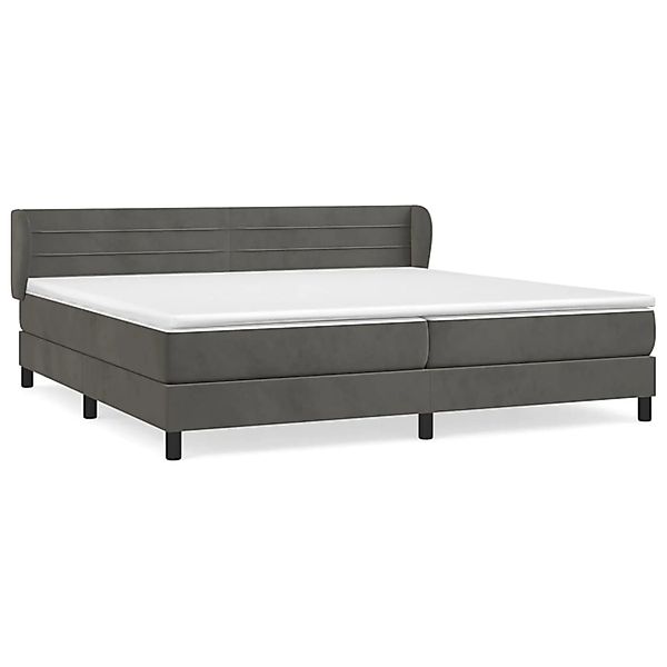 vidaXL Boxspringbett mit Matratze Dunkelgrau 200x200 cm Samt1372381 günstig online kaufen