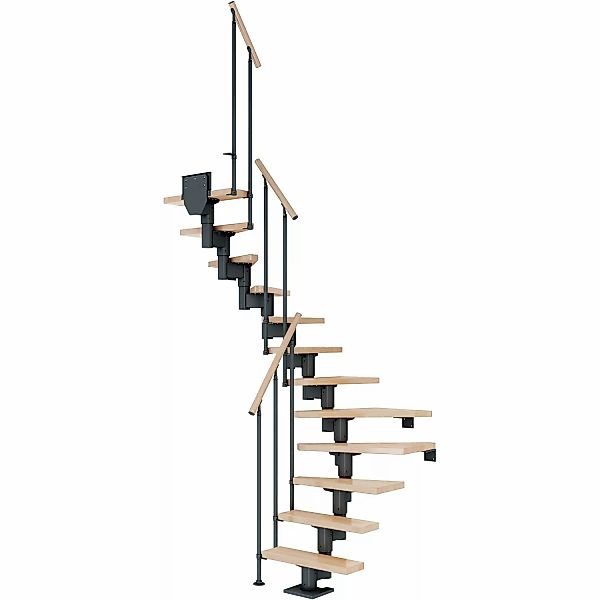 Dolle Mittelholmtreppe Dublin Buche Anthrazit GH bis 292 cm 1/2gew. 75 cm F günstig online kaufen