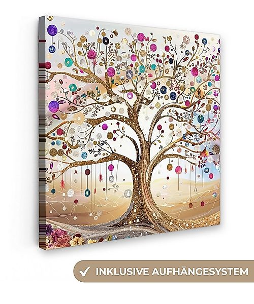 OneMillionCanvasses® Leinwandbild Baum des Lebens - Gold - Bunt - Abstrakt günstig online kaufen