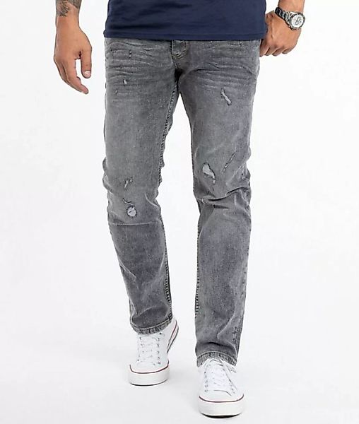 Rock Creek Regular-fit-Jeans Herren Jeans Stonewashed Grau RC-2107 günstig online kaufen