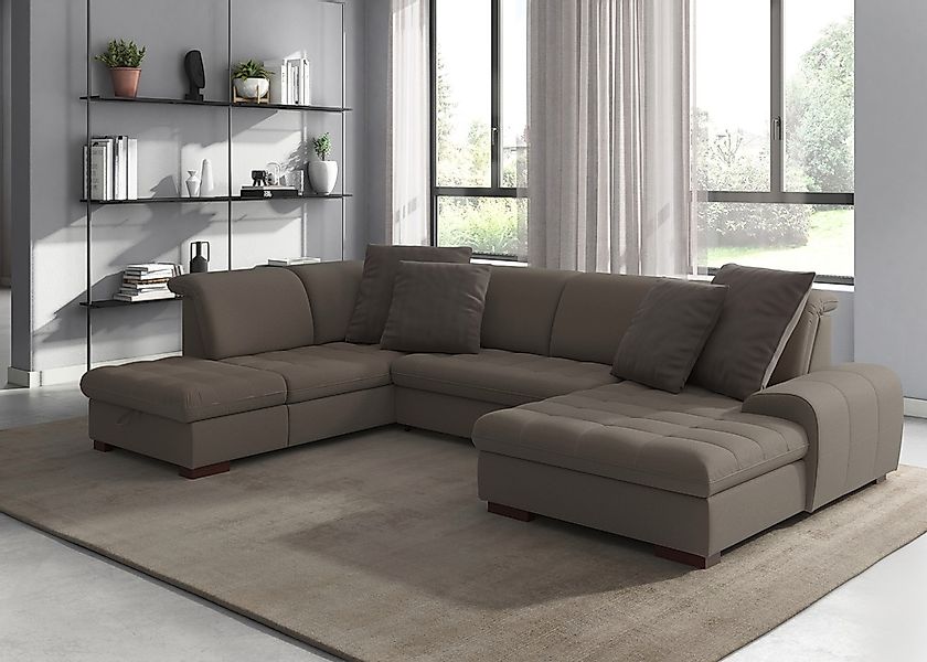 sit&more Wohnlandschaft "Luxor U-Form" wahlweise mit Bettfunktion, Bettkast günstig online kaufen