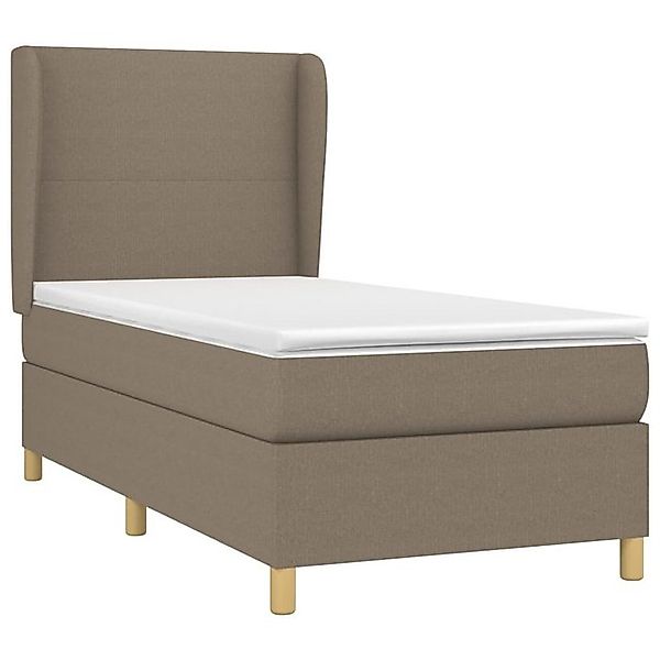 vidaXL Boxspringbett, Boxbett mit Matratze Taupe 80x200 cm Stoff günstig online kaufen